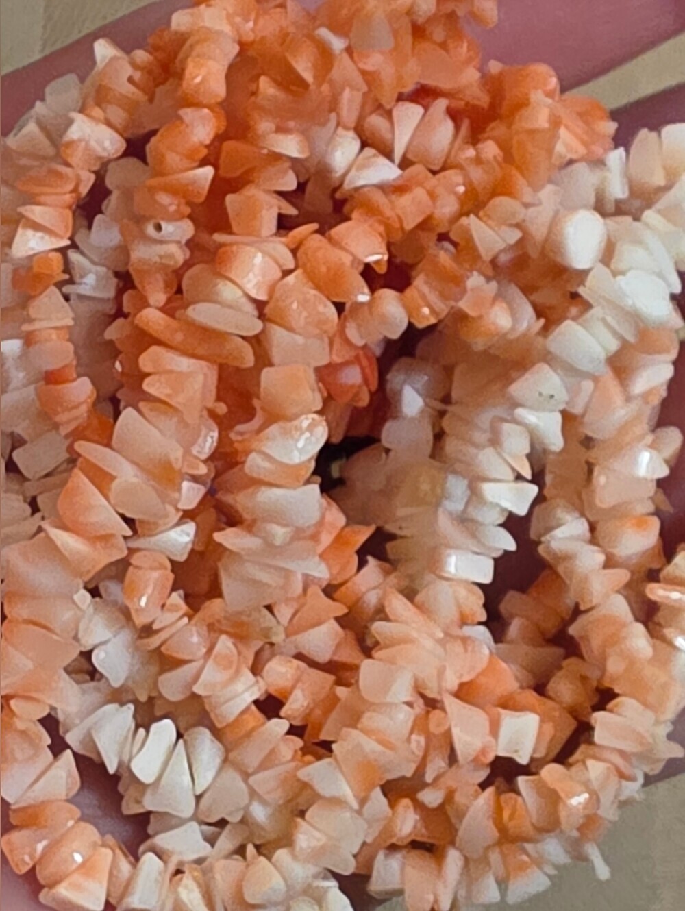 GENUINE ANGEL SKIN CORAL NECKLACE 22In - Picture 3 of 6
